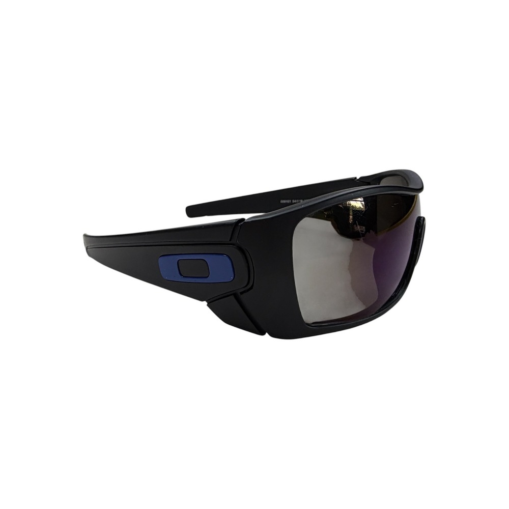 Oakley Batwolf Sunglasses Matte Black Blue Icon OO9101-01 127 Wrap Sport Mens
